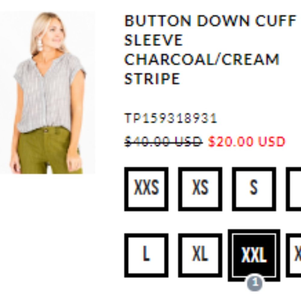 BUTTON DOWN CUFF SLEEVE CHARCOAL/CREAM STRIPE